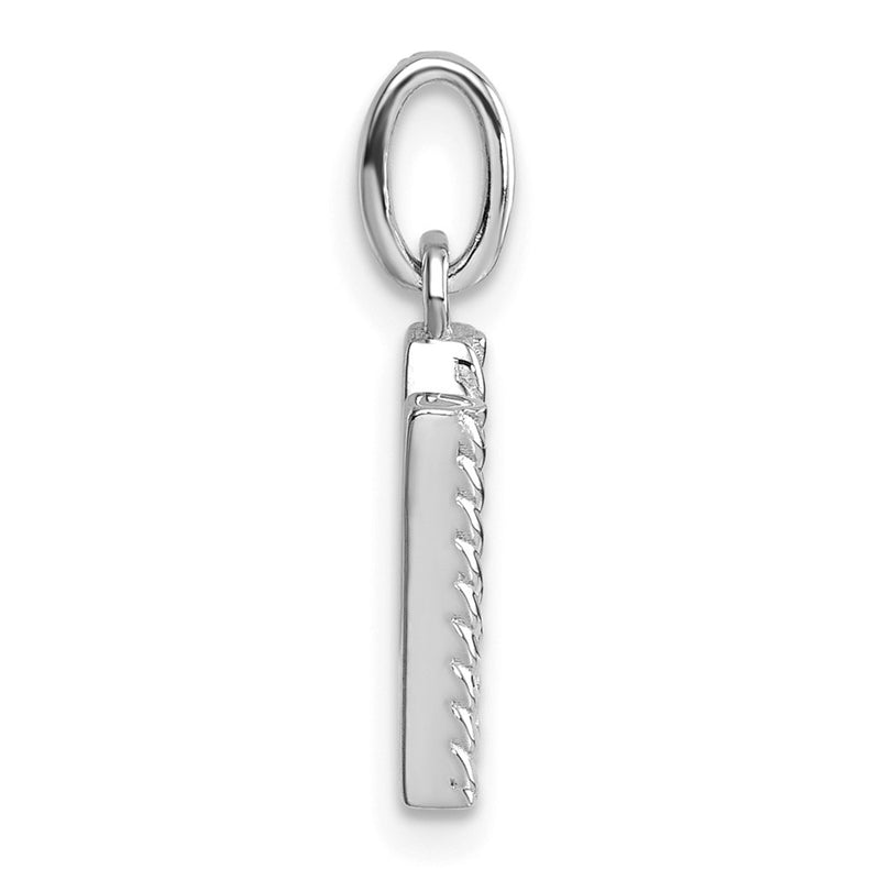 14K White Gold Twisted .05 Ct. Diamond Initial N Charm