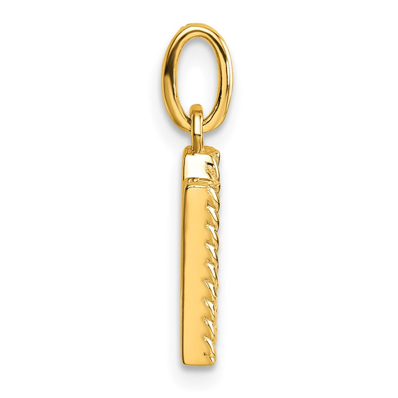 14K Yellow Gold Twisted .05 Ct. Diamond Initial N Charm