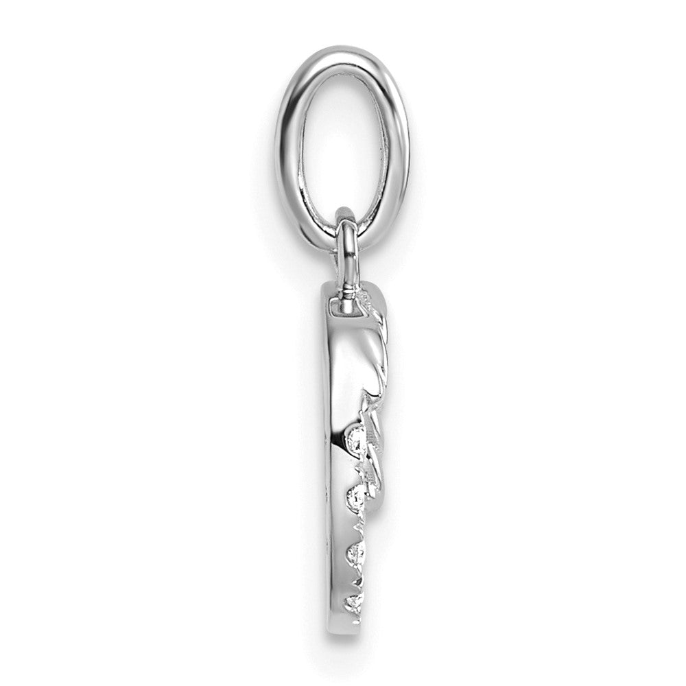 14K White Gold Twisted .07 Ct. Diamond Initial O Charm