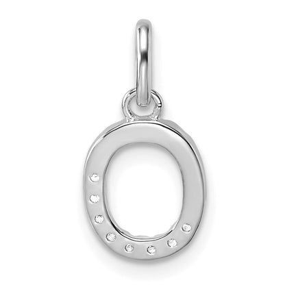 14K White Gold Twisted .07 Ct. Diamond Initial O Charm