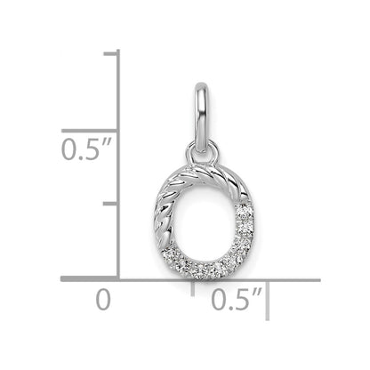 14K White Gold Twisted .07 Ct. Diamond Initial O Charm