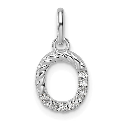 14K White Gold Twisted .07 Ct. Diamond Initial O Charm