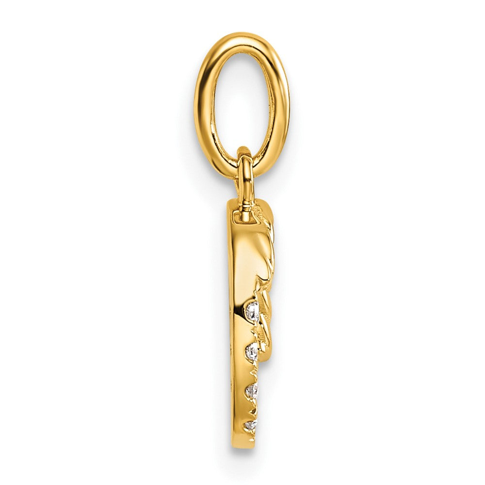 14K Yellow Gold Twisted .07 Ct. Diamond Initial O Charm