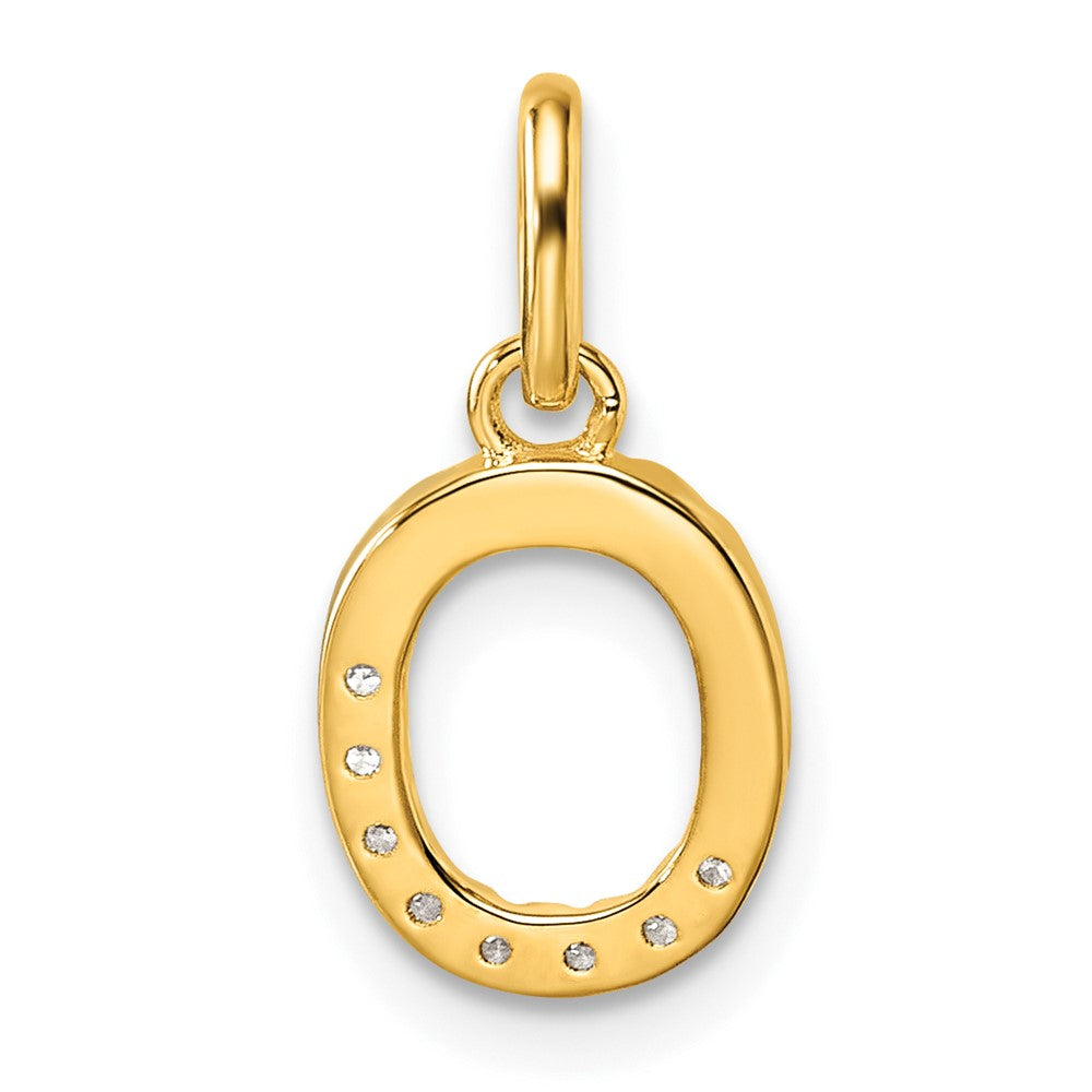 14K Yellow Gold Twisted .07 Ct. Diamond Initial O Charm