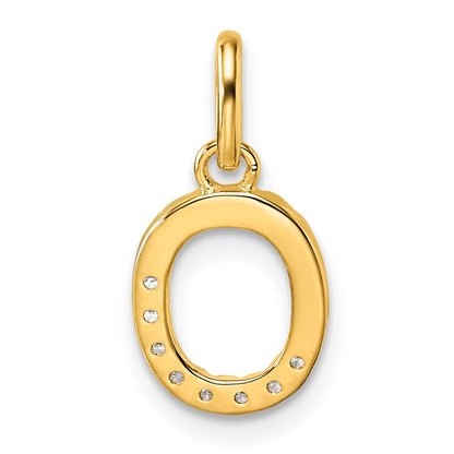 14K Yellow Gold Twisted .07 Ct. Diamond Initial O Charm