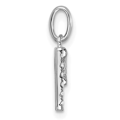 14K White Gold Twisted .05 Ct. Diamond Initial P Charm