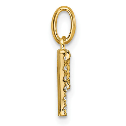 14K Yellow Gold Twisted .05 Ct. Diamond Initial P Charm
