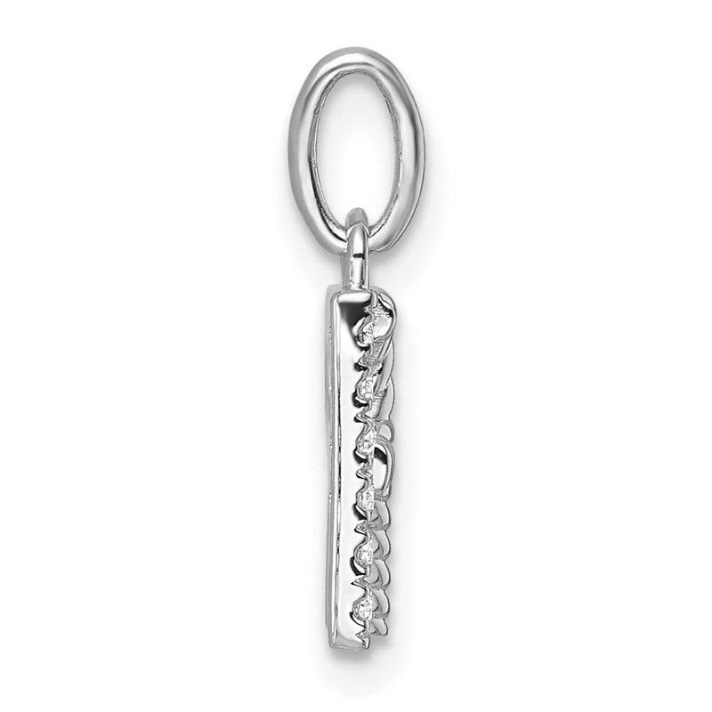 14K White Gold Twisted .05 Ct. Diamond Initial R Charm