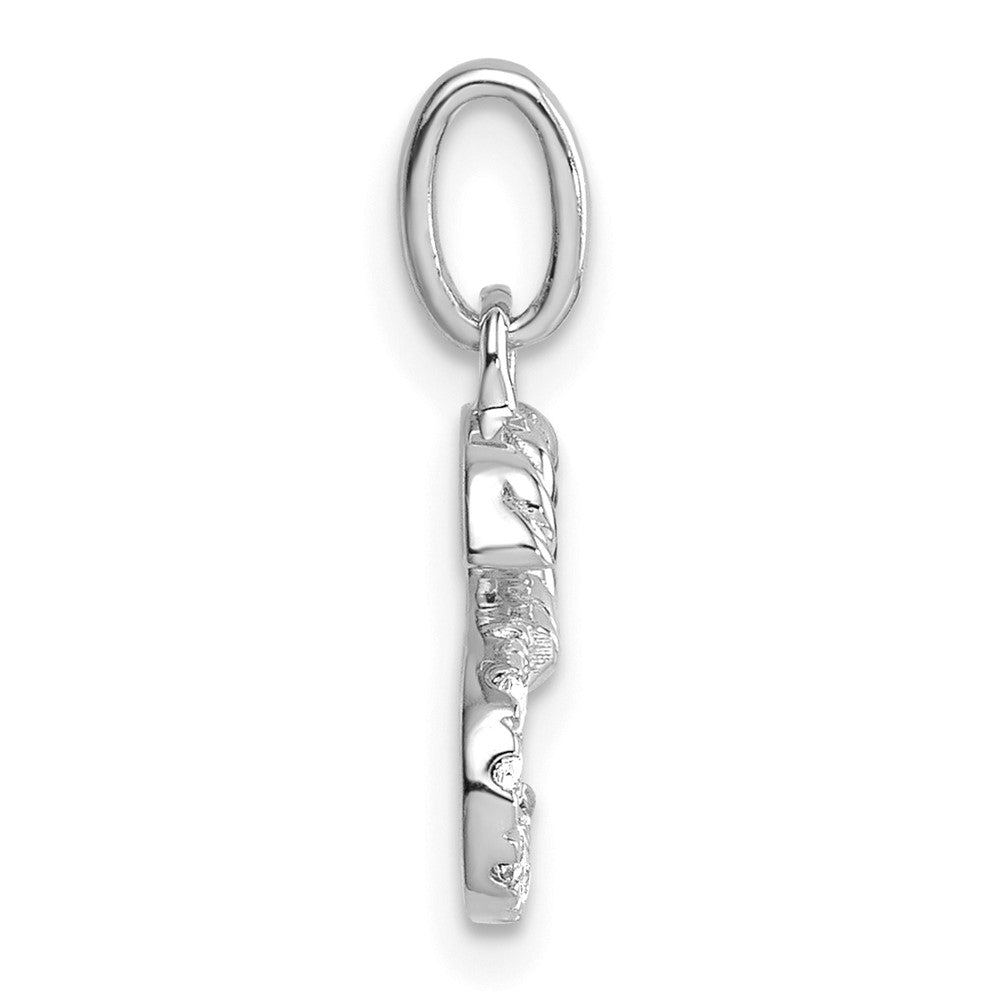 14K White Gold Twisted .07 Ct. Diamond Initial S Charm
