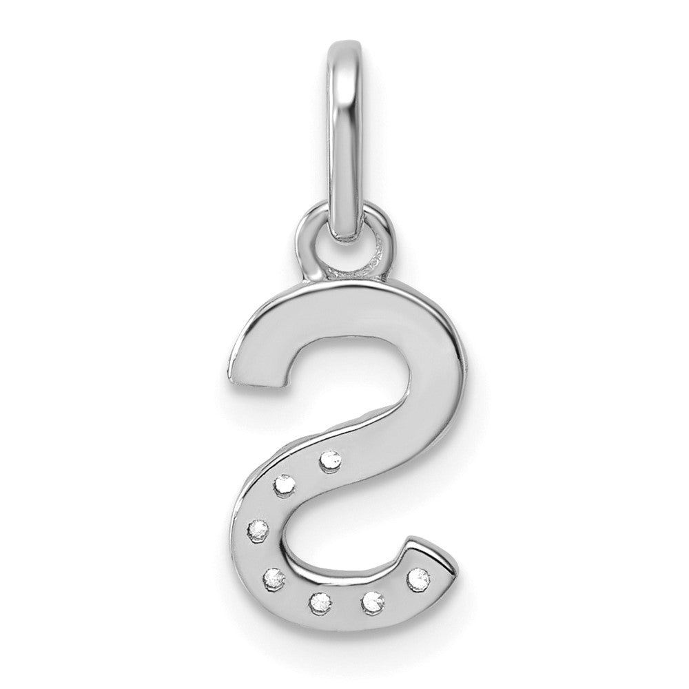 14K White Gold Twisted .07 Ct. Diamond Initial S Charm