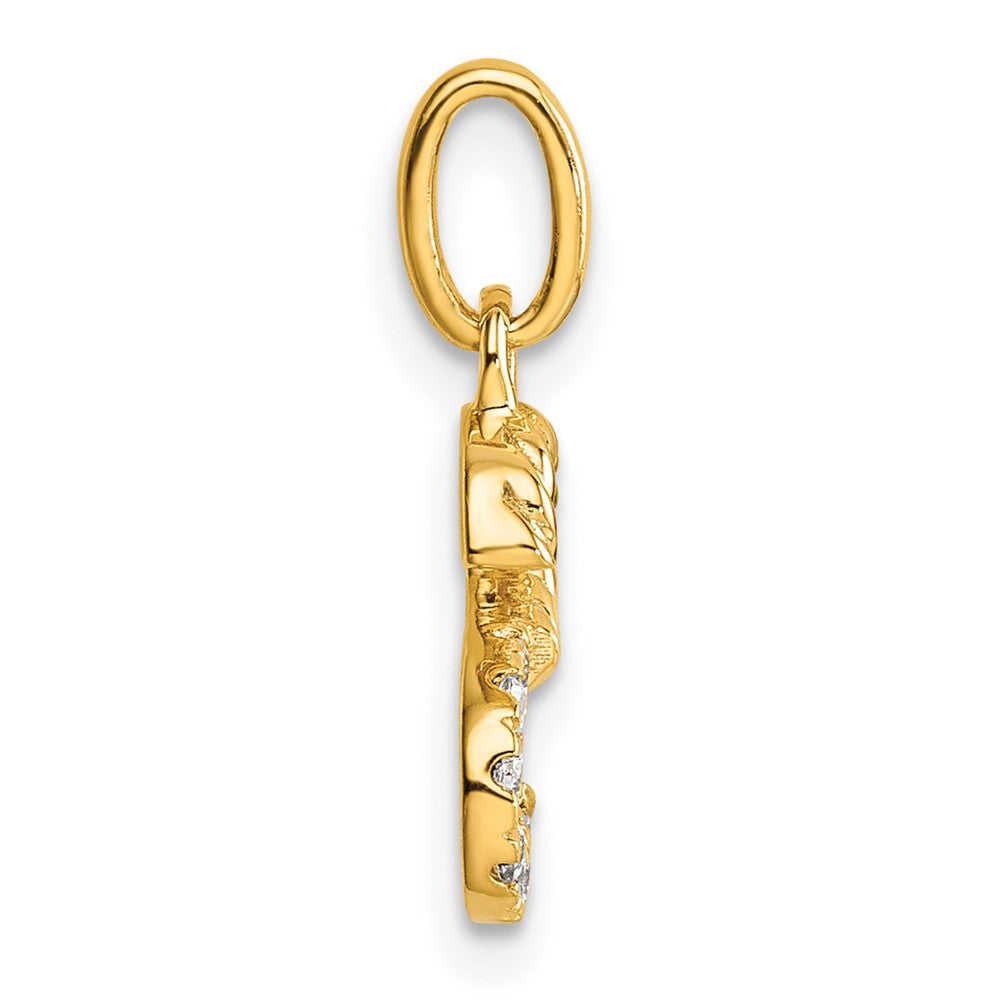 14K Yellow Gold Twisted .07 Ct. Diamond Initial S Charm