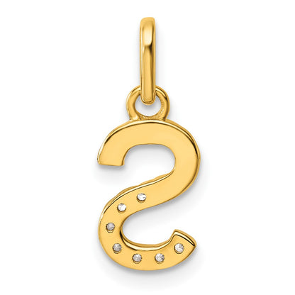 14K Yellow Gold Twisted .07 Ct. Diamond Initial S Charm