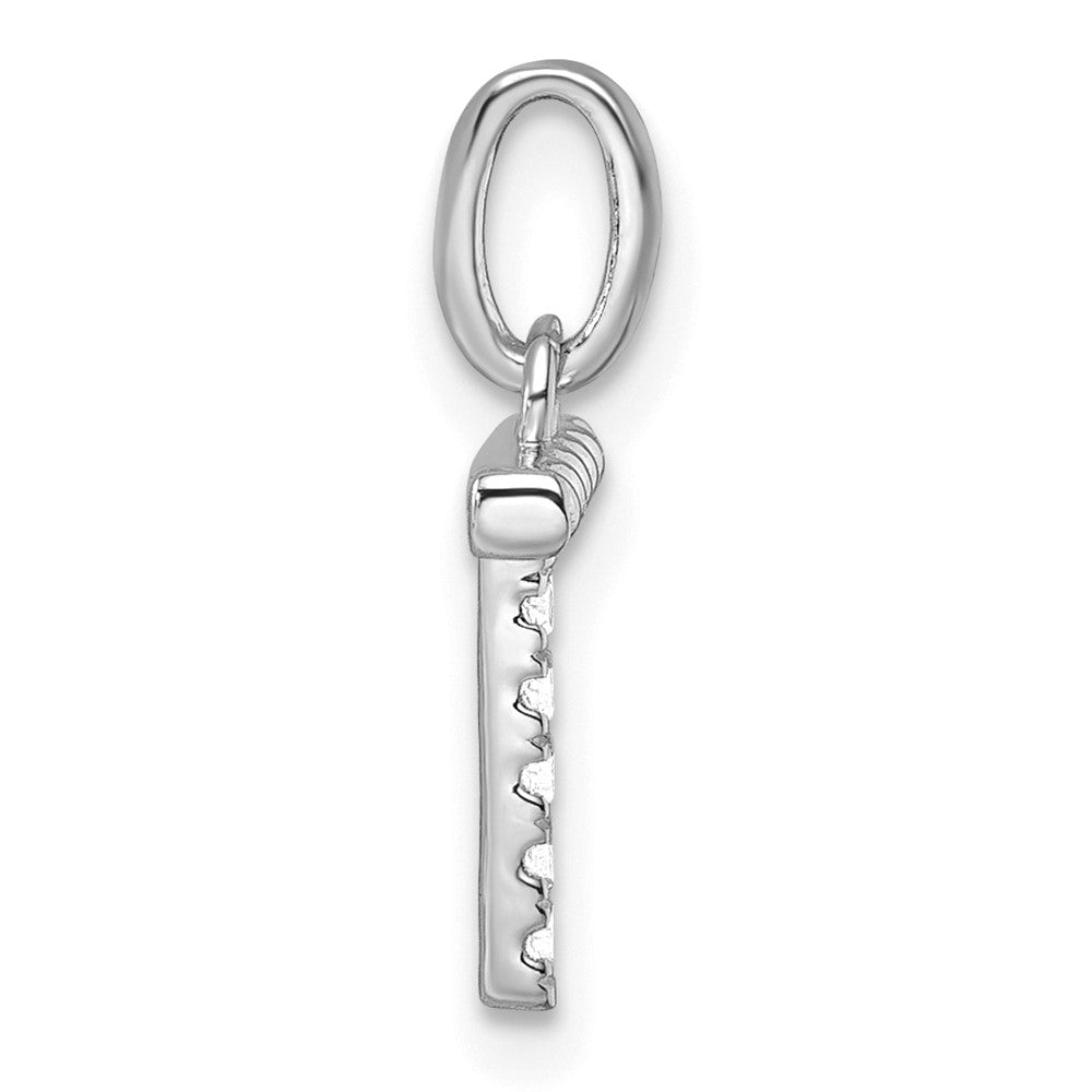 14K White Gold Twisted .05 Ct. Diamond Initial T Charm