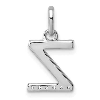 14K White Gold Twisted .05 Ct. Diamond Initial Z Charm