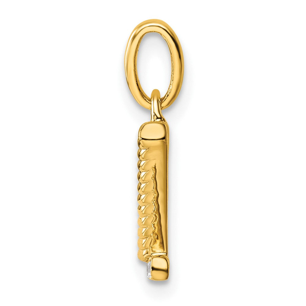 14K Yellow Gold Twisted .05 Ct. Diamond Initial Z Charm