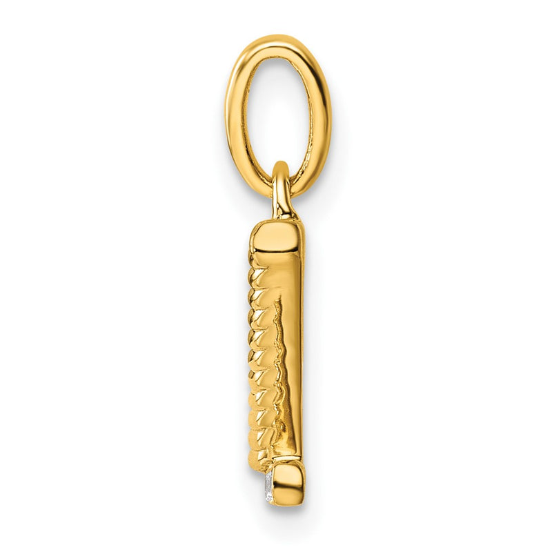14K Yellow Gold Twisted .05 Ct. Diamond Initial Z Charm