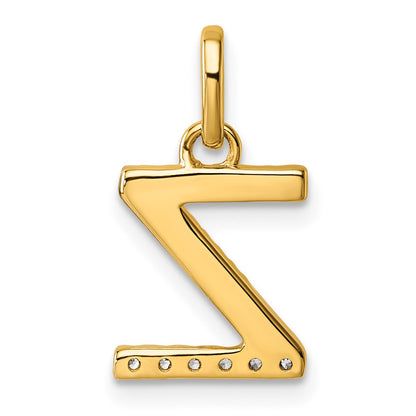 14K Yellow Gold Twisted .05 Ct. Diamond Initial Z Charm