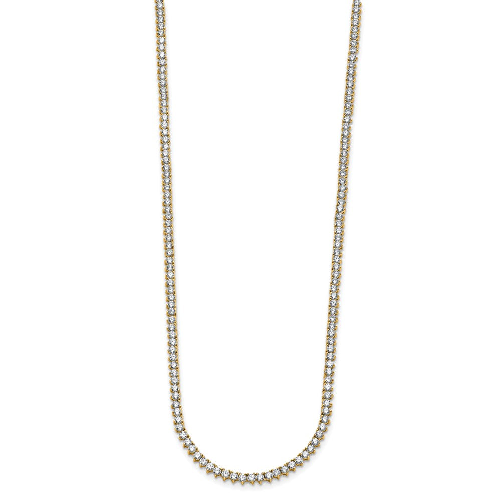 14K Yellow Gold True Origin 8 1/10 Carat Lab Grown Diamond Vs Def 20 Inch Tennis Necklace