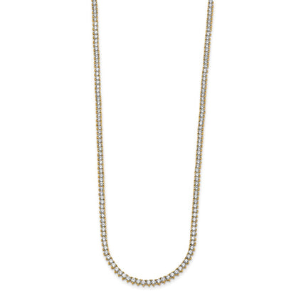 14K Yellow Gold True Origin 8 1/10 Carat Lab Grown Diamond Vs Def 20 Inch Tennis Necklace