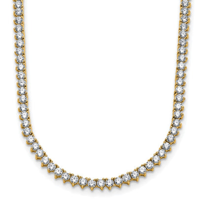 14K Yellow Gold True Origin 8 1/10 Carat Lab Grown Diamond Vs Def 20 Inch Tennis Necklace