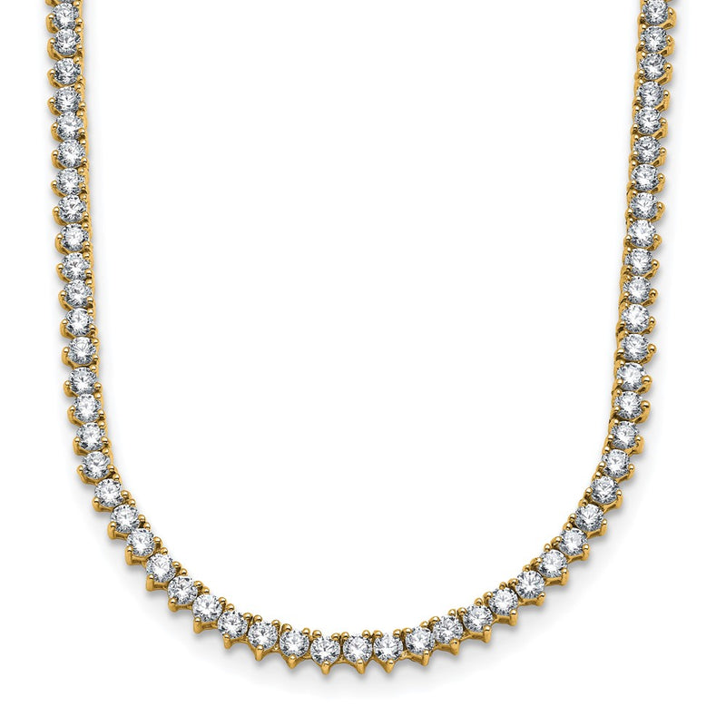 14K Yellow Gold True Origin 8 1/10 Carat Lab Grown Diamond Vs Def 20 Inch Tennis Necklace