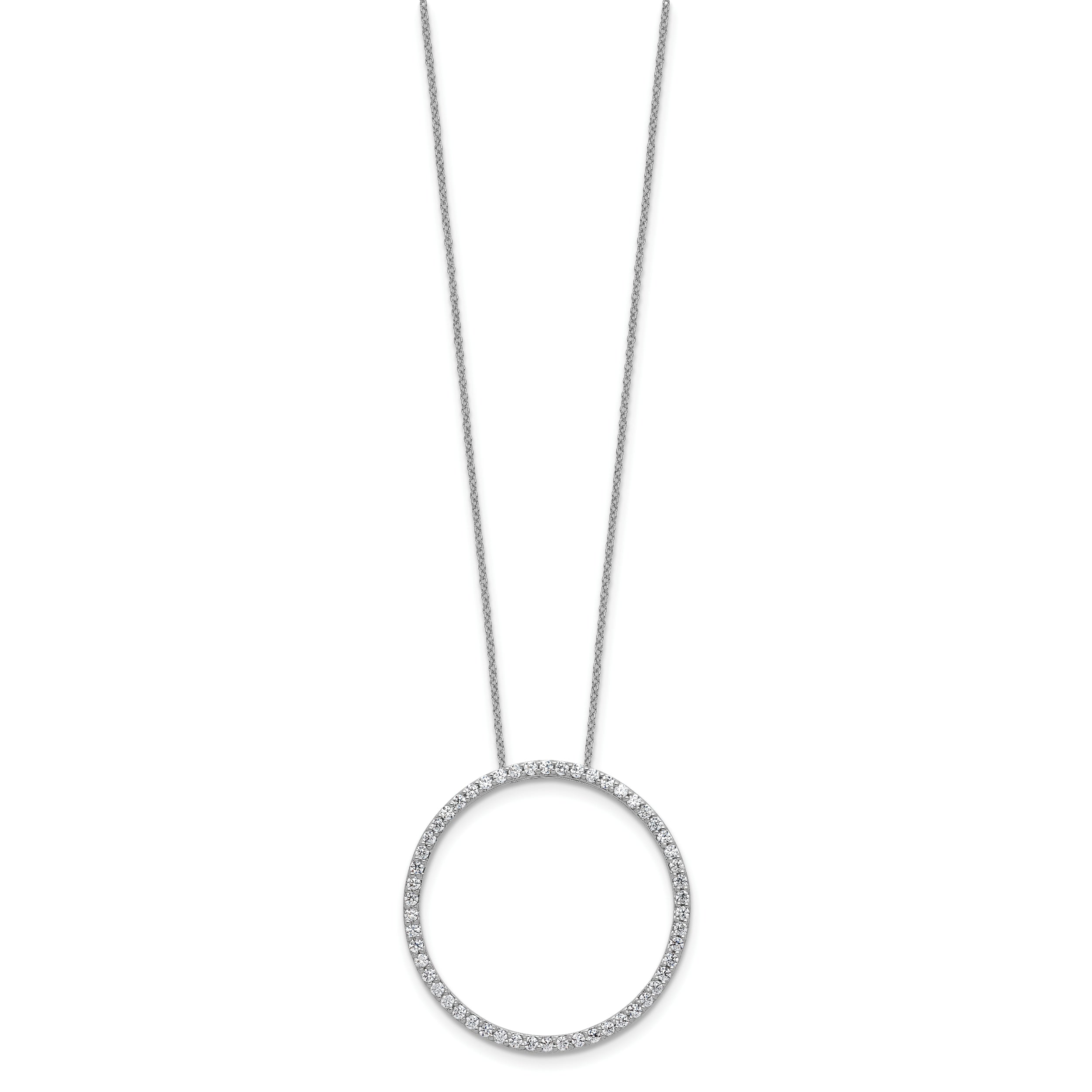14K White Gold True Origin 1 Carat Lab Grown Diamond Vs Def 18 Inch Eternity Pendant Necklace