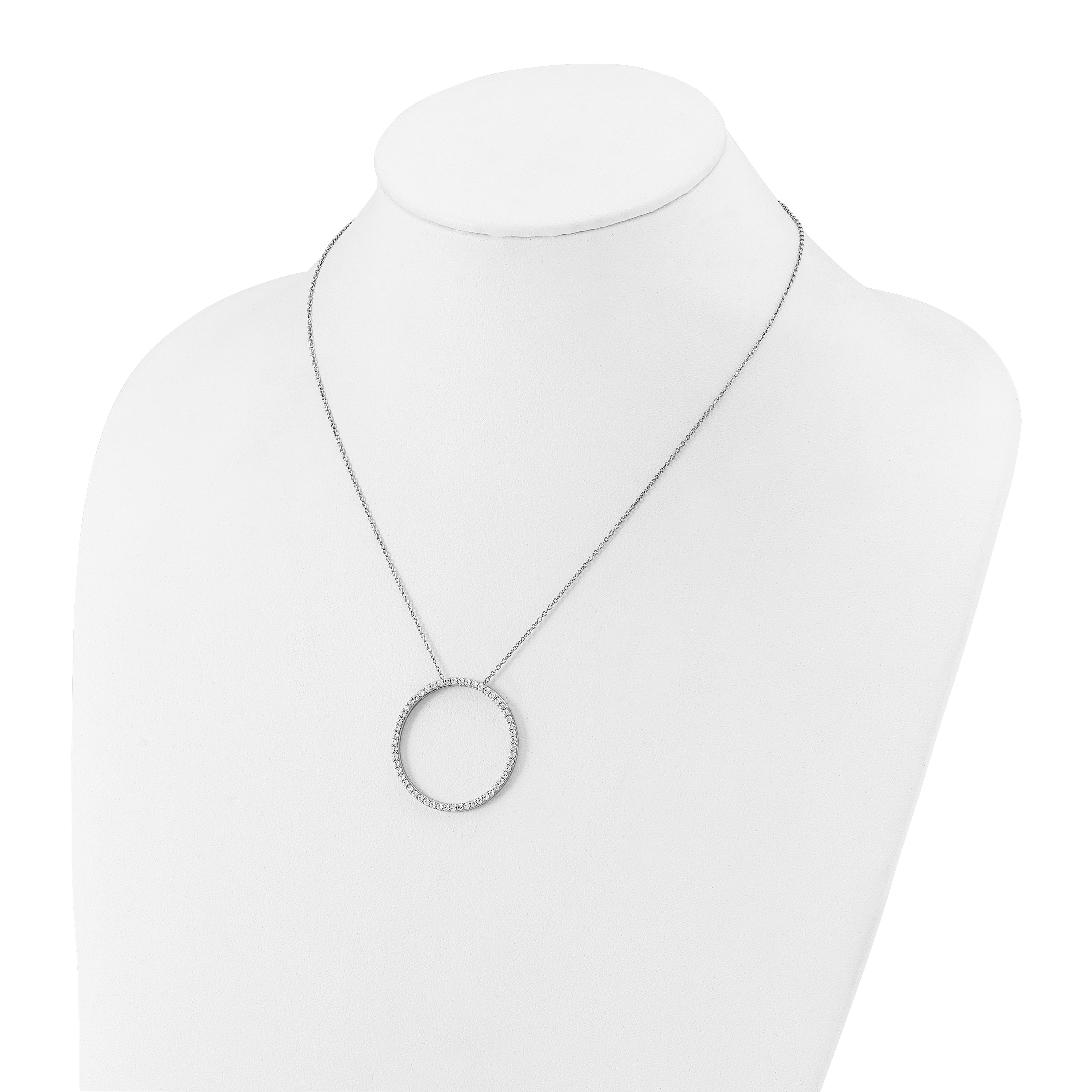 14K White Gold True Origin 1 Carat Lab Grown Diamond Vs Def 18 Inch Eternity Pendant Necklace