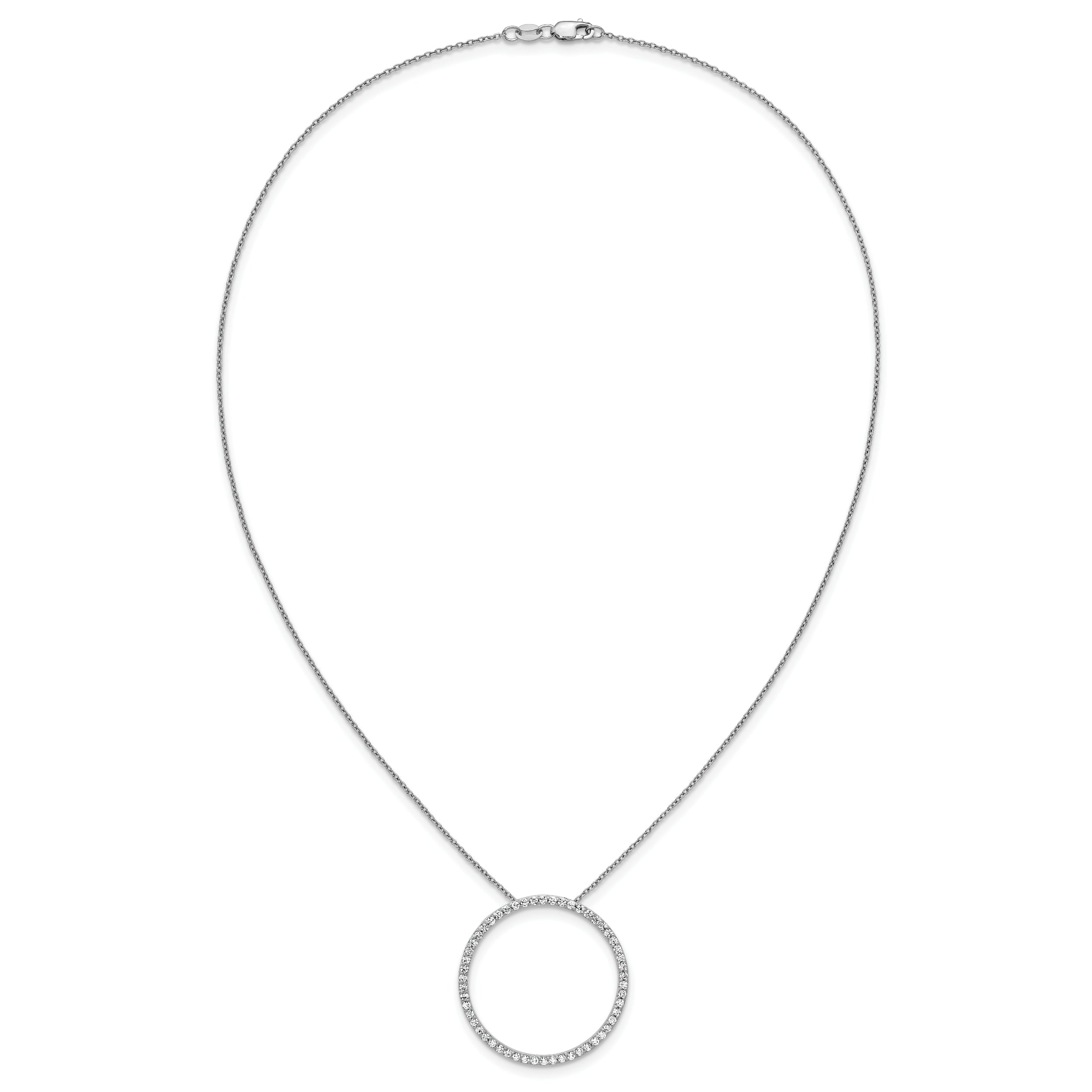 14K White Gold True Origin 1 Carat Lab Grown Diamond Vs Def 18 Inch Eternity Pendant Necklace