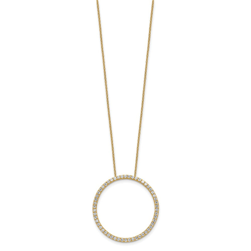 14K Yellow Gold True Origin 1 Carat Lab Grown Diamond Vs Def 18 Inch Eternity Pendant Necklace