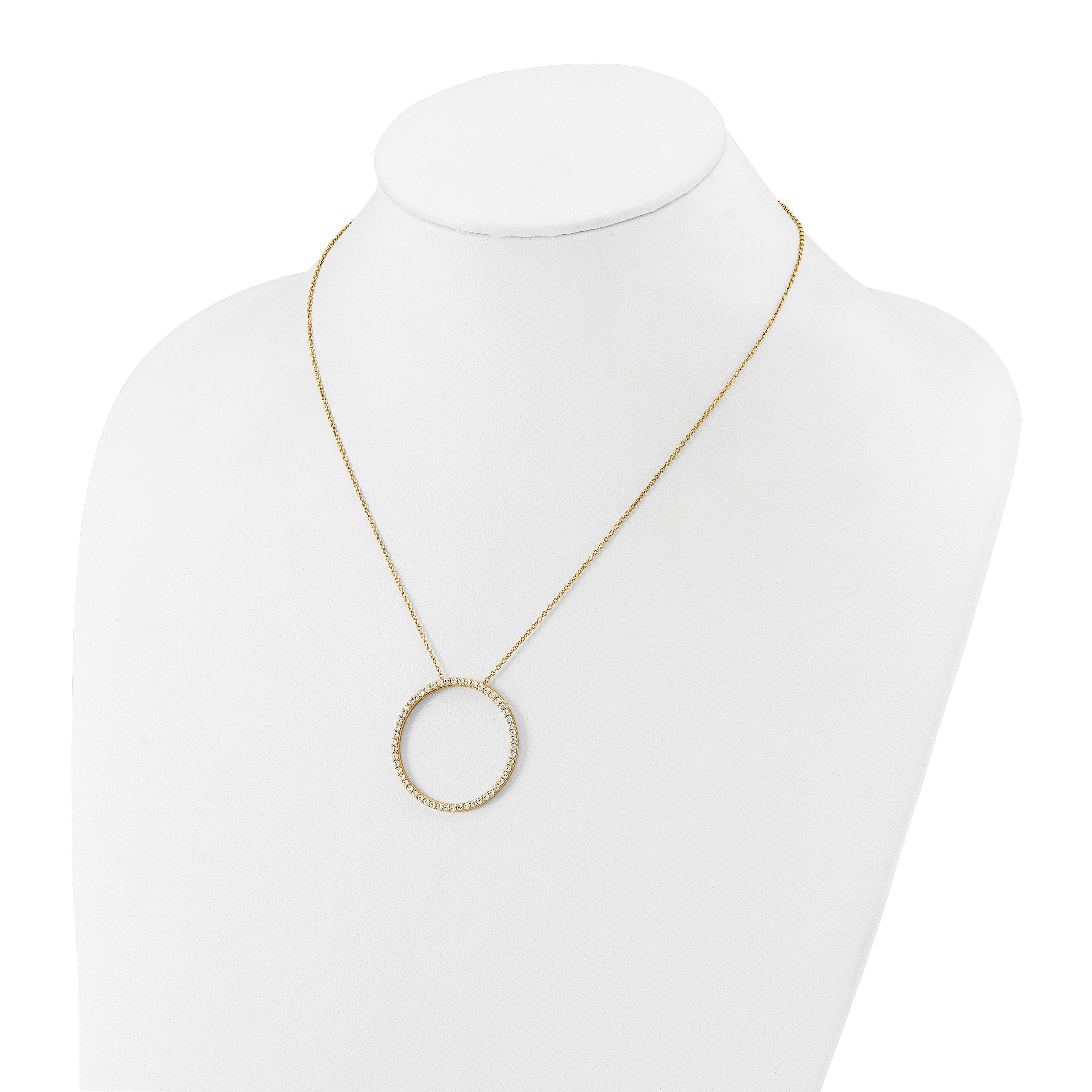 14K Yellow Gold True Origin 1 Carat Lab Grown Diamond Vs Def 18 Inch Eternity Pendant Necklace