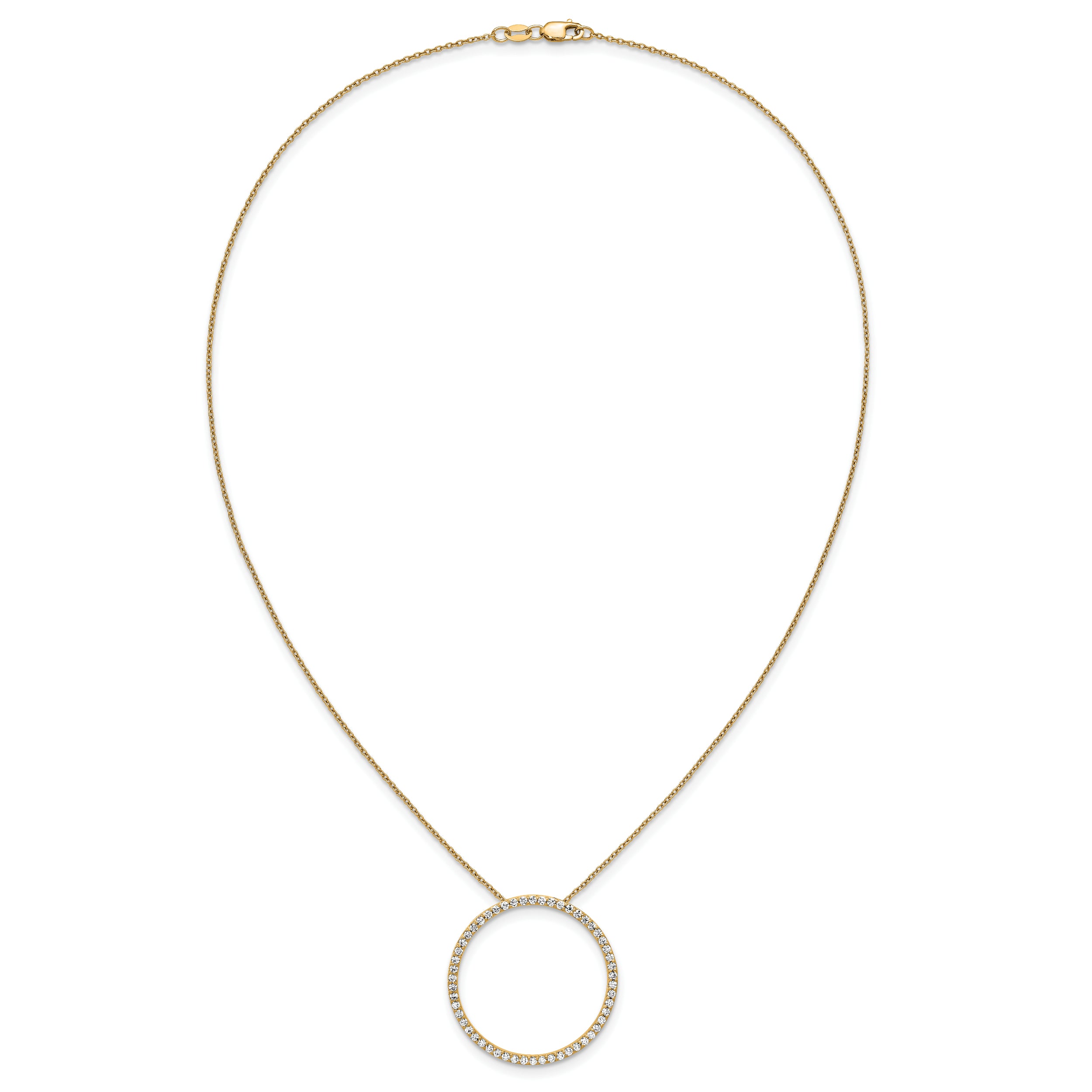 14K Yellow Gold True Origin 1 Carat Lab Grown Diamond Vs Def 18 Inch Eternity Pendant Necklace