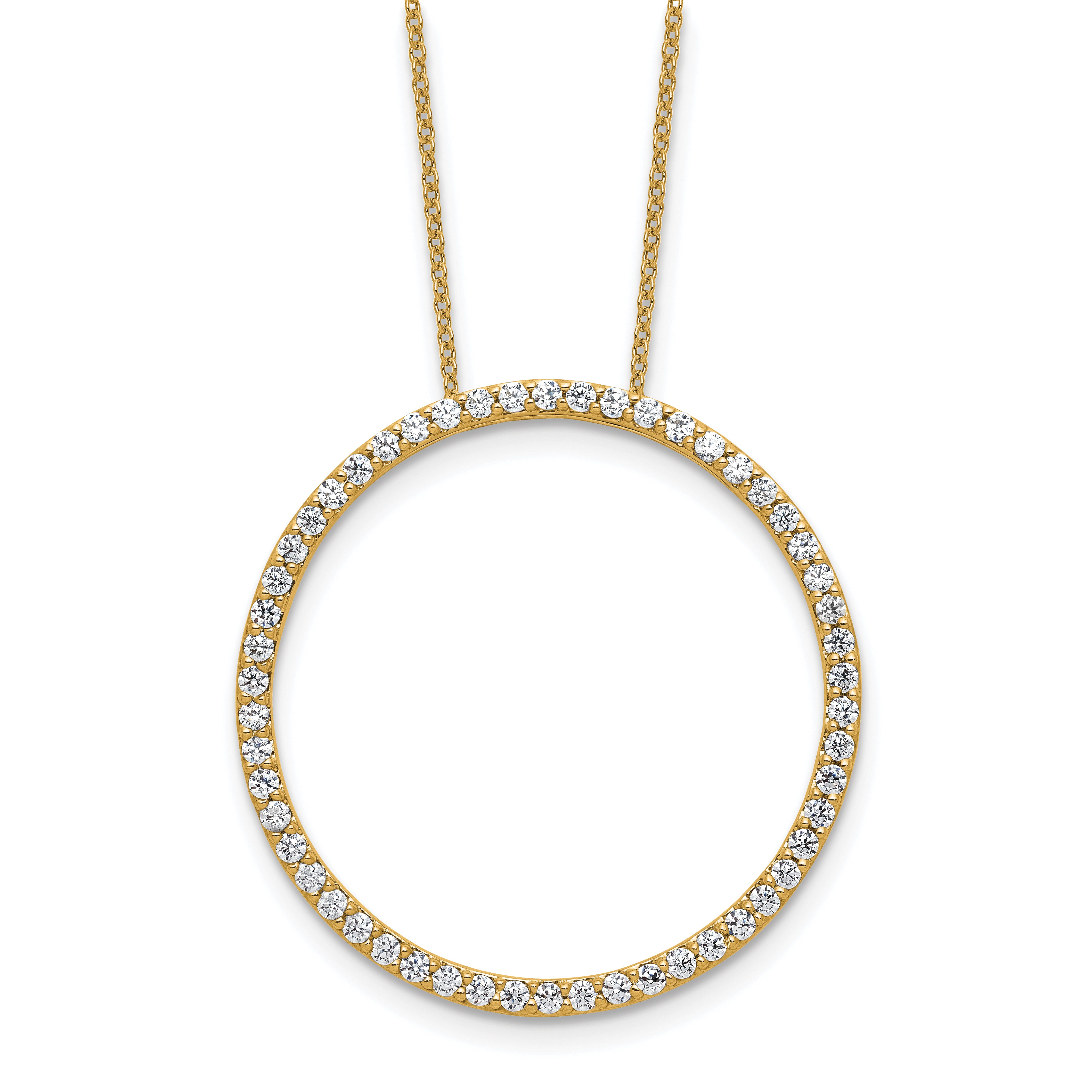 14K Yellow Gold True Origin 1 Carat Lab Grown Diamond Vs Def 18 Inch Eternity Pendant Necklace