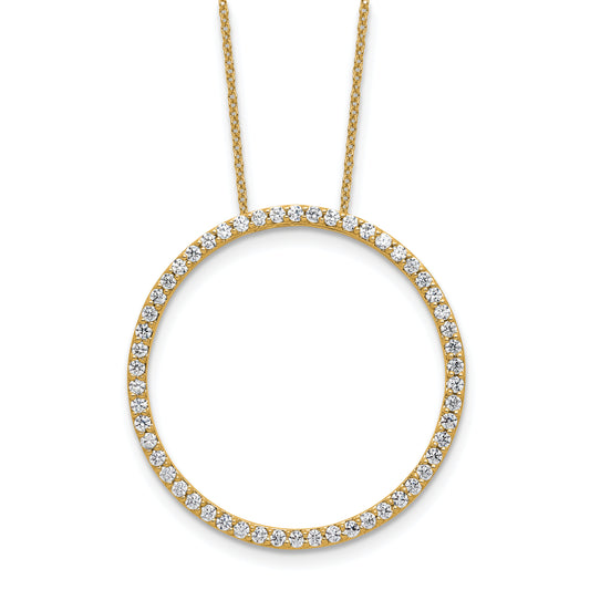 14K Yellow Gold True Origin 1 Carat Lab Grown Diamond Vs Def 18 Inch Eternity Pendant Necklace