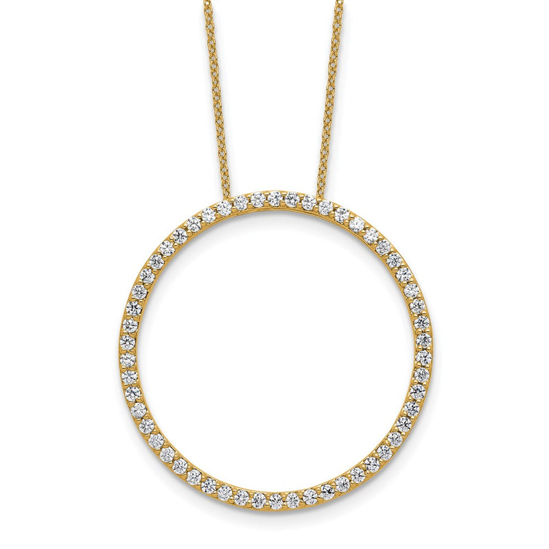 14K Yellow Gold True Origin 1 Carat Lab Grown Diamond Vs Def 18 Inch Eternity Pendant Necklace
