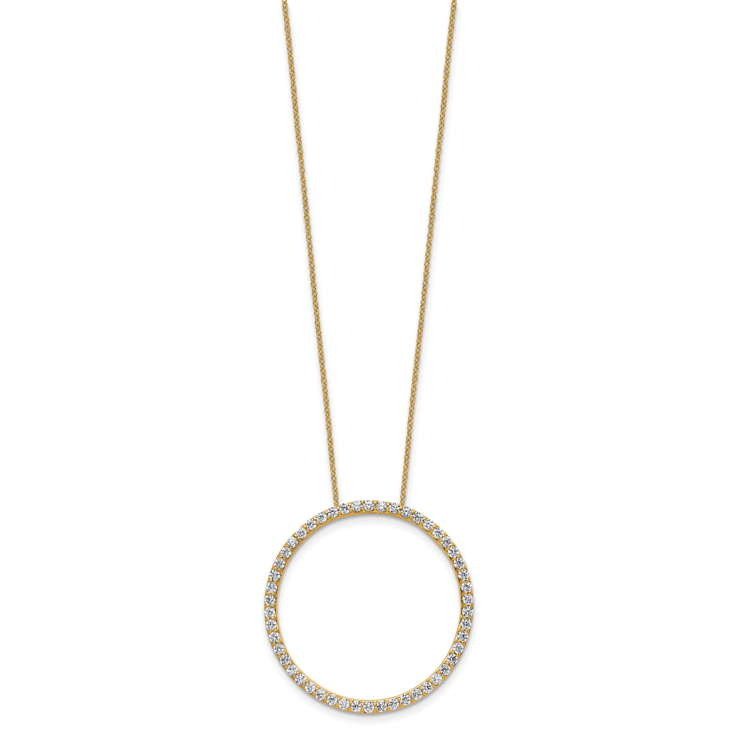 14K Yellow Gold True Origin 1 1/2 Carat Lab Grown Diamond Vs Def 18 Inch Eternity Pendant Necklace