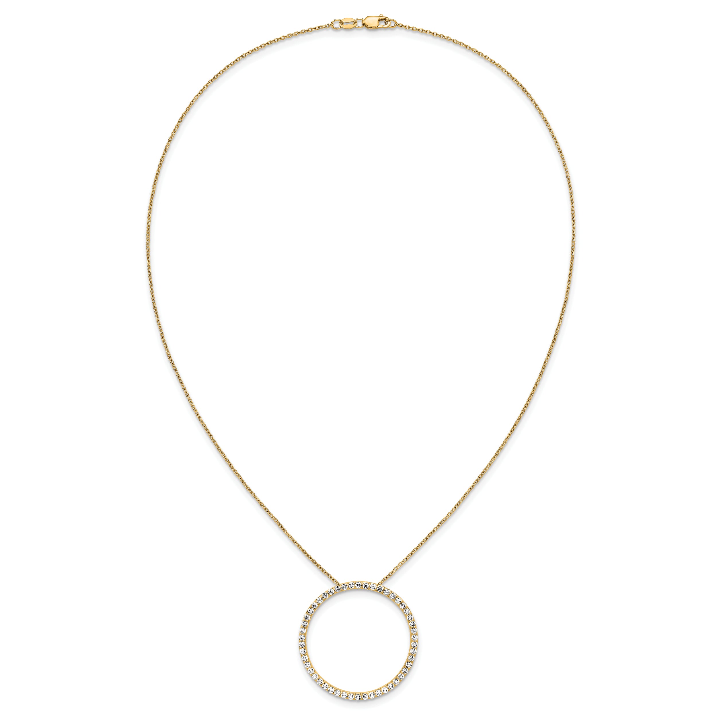 14K Yellow Gold True Origin 1 1/2 Carat Lab Grown Diamond Vs Def 18 Inch Eternity Pendant Necklace