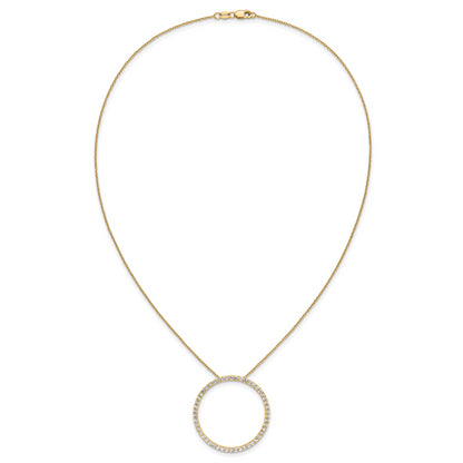 14K Yellow Gold True Origin 1 1/2 Carat Lab Grown Diamond Vs Def 18 Inch Eternity Pendant Necklace