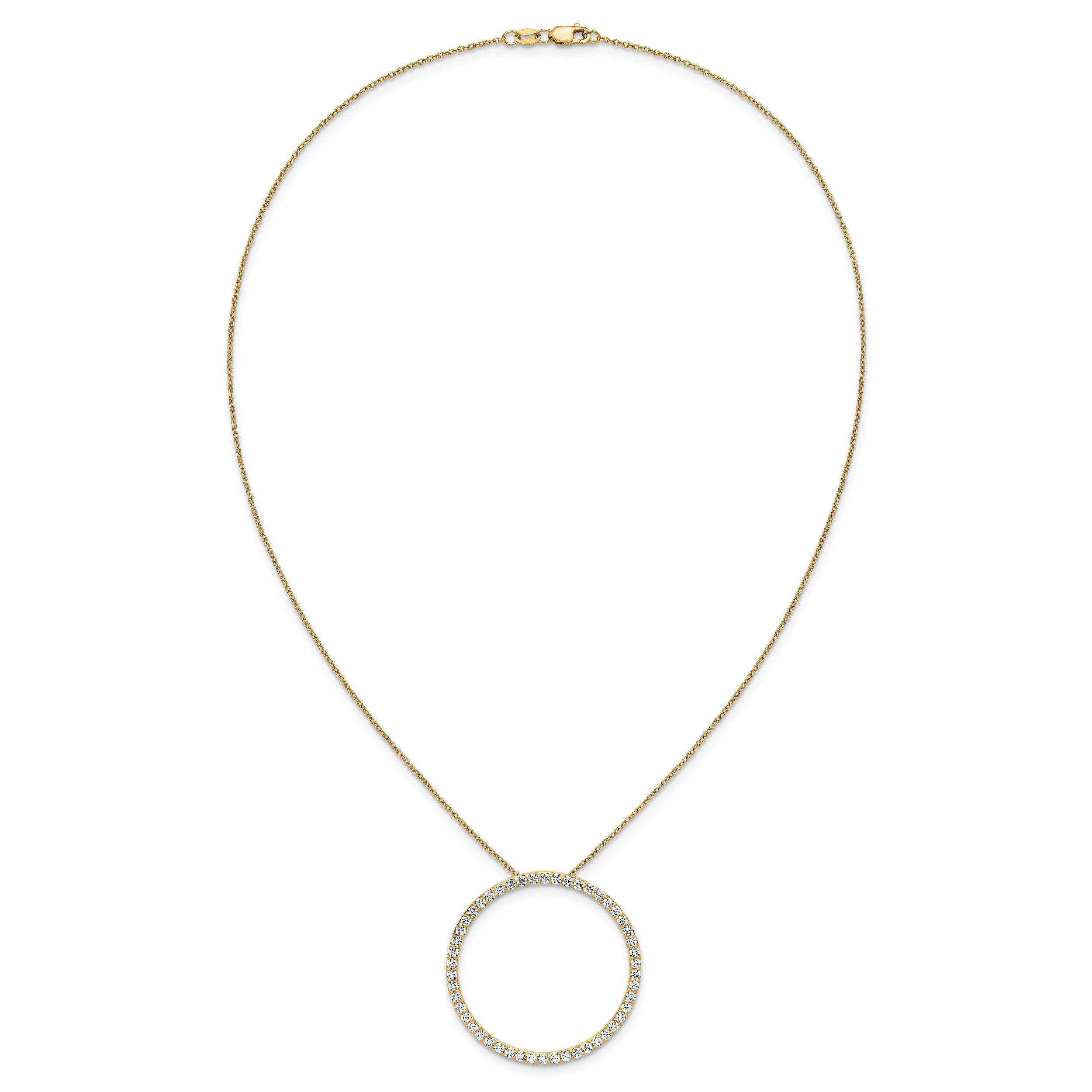14K Yellow Gold True Origin 2 Carat Lab Grown Diamond Vs Def 18 Inch Eternity Pendant Necklace