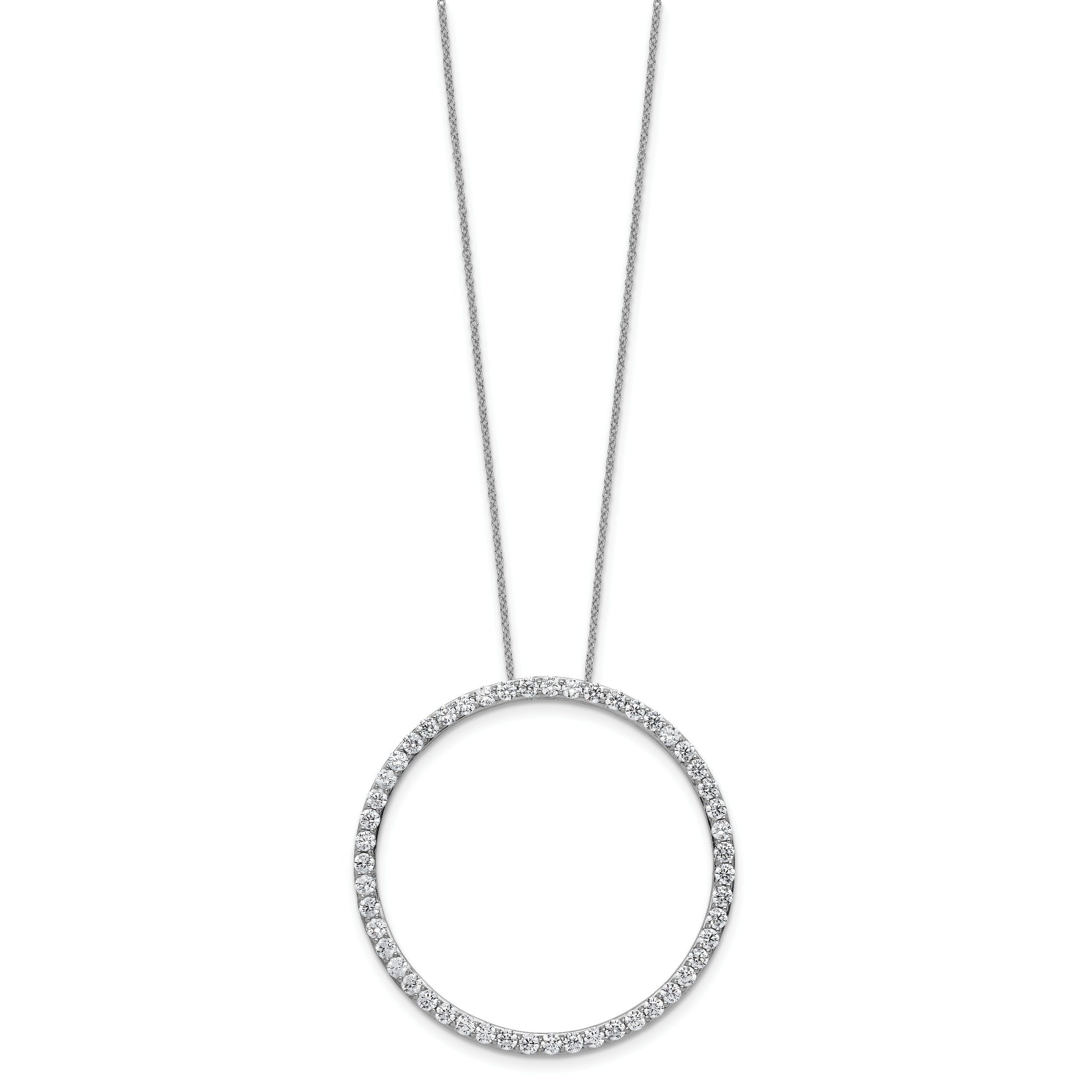 14K White Gold True Origin 3 Carat Lab Grown Diamond Vs Def 18 Inch Eternity Pendant Necklace