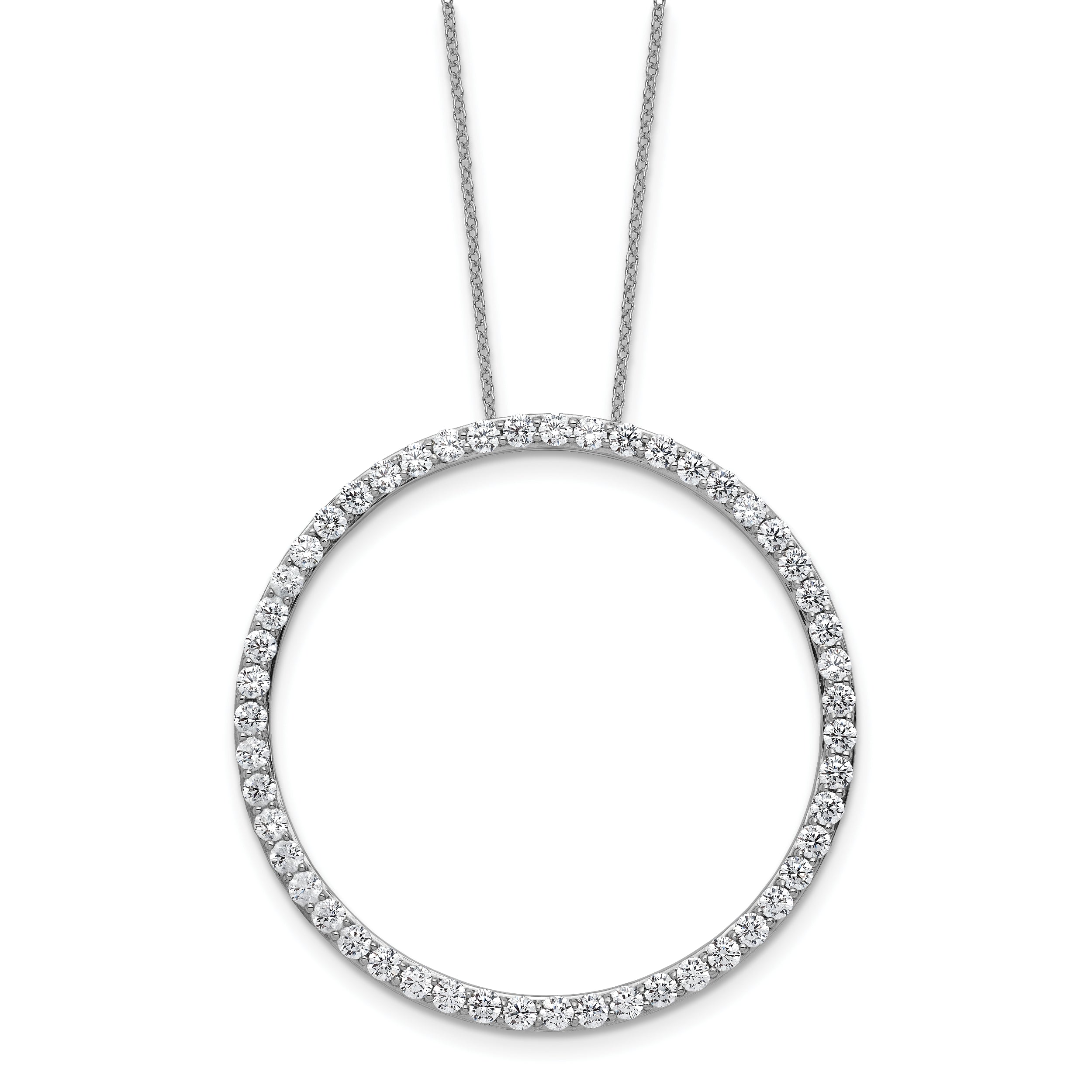 14K White Gold True Origin 3 Carat Lab Grown Diamond Vs Def 18 Inch Eternity Pendant Necklace