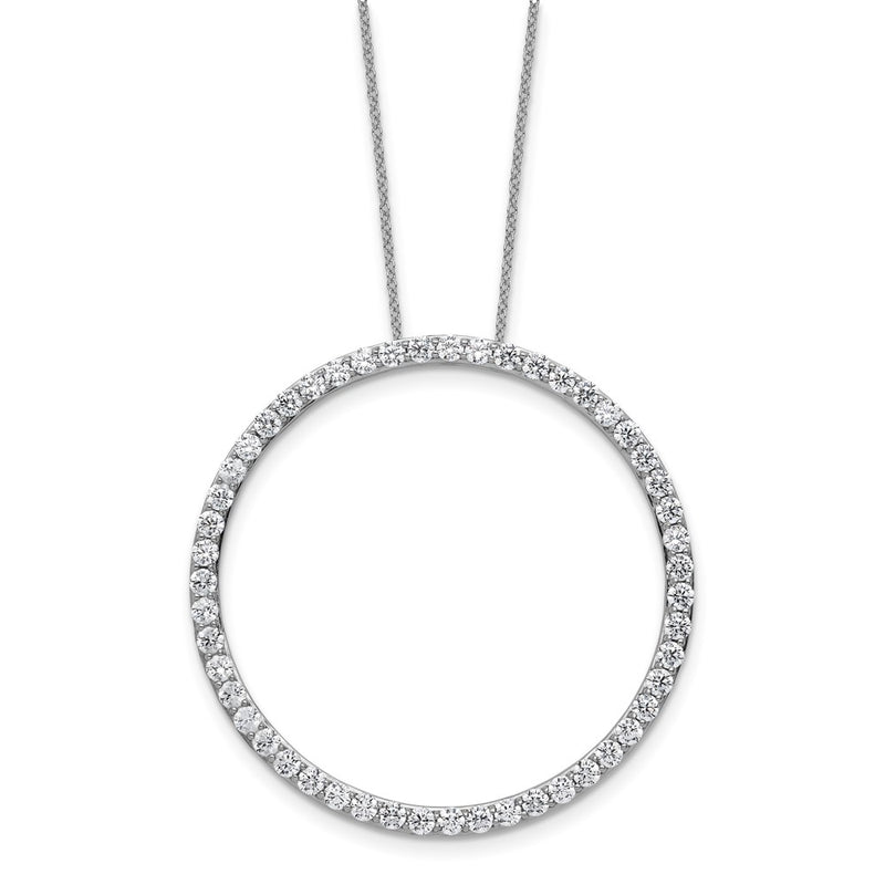 14K White Gold True Origin 3 Carat Lab Grown Diamond Vs Def 18 Inch Eternity Pendant Necklace