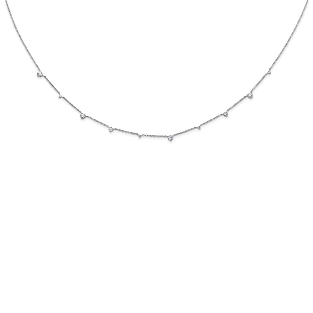 14K White Gold True Origin 2 1/10 Carat Lab Grown Diamond Vs Def Ten Station 16 Inch Necklace