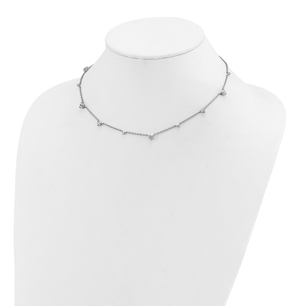 14K White Gold True Origin 2 1/10 Carat Lab Grown Diamond Vs Def Ten Station 16 Inch Necklace
