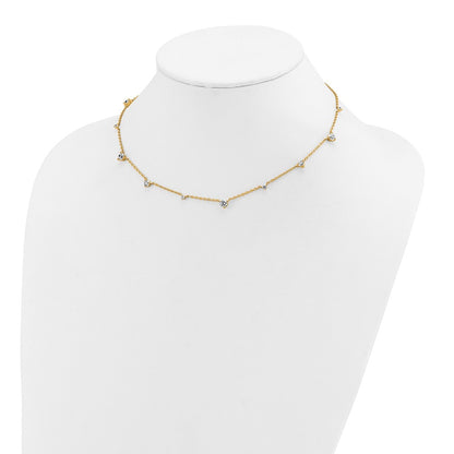 14K Yellow Gold True Origin 2 1/10 Carat Lab Grown Diamond Vs Def Ten Station 16 Inch Necklace