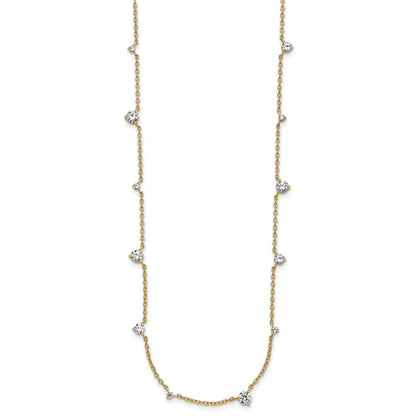 14K Yellow Gold True Origin 2 3/8 Carat Lab Grown Diamond Vs Def Twelve Station 18 Inch Necklace