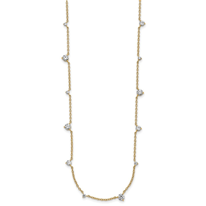 14K Yellow Gold True Origin 2 3/8 Carat Lab Grown Diamond Vs Def Twelve Station 18 Inch Necklace