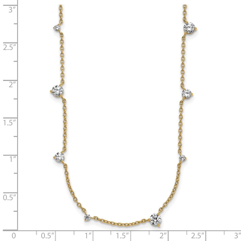 14K Yellow Gold True Origin 2 3/8 Carat Lab Grown Diamond Vs Def Twelve Station 18 Inch Necklace