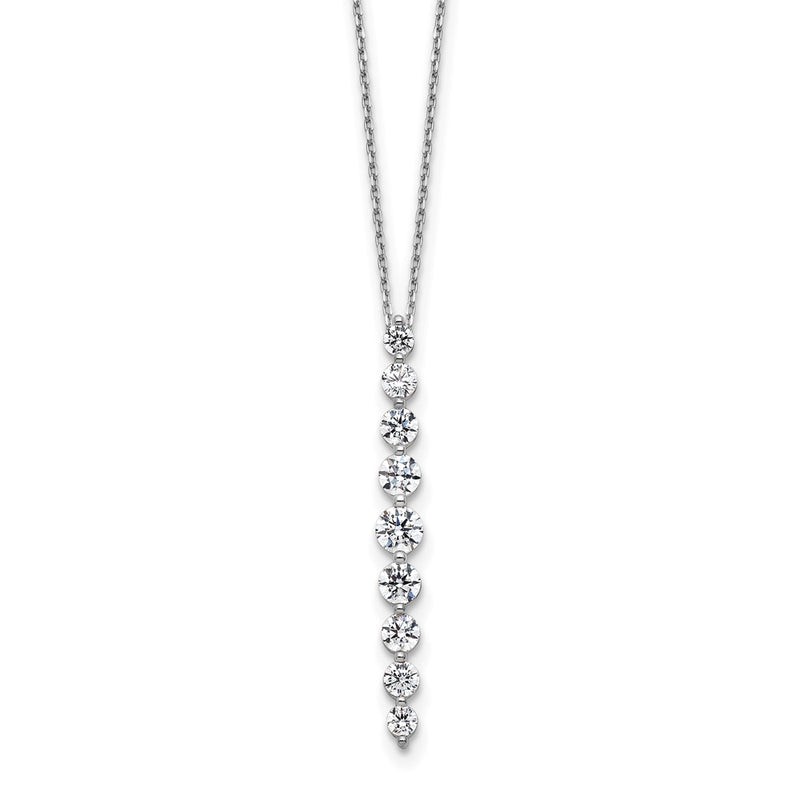 14K White Gold True Origin 1 Carat Lab Grown Diamond Vs Def 18 Inch Vertical Slide Necklace