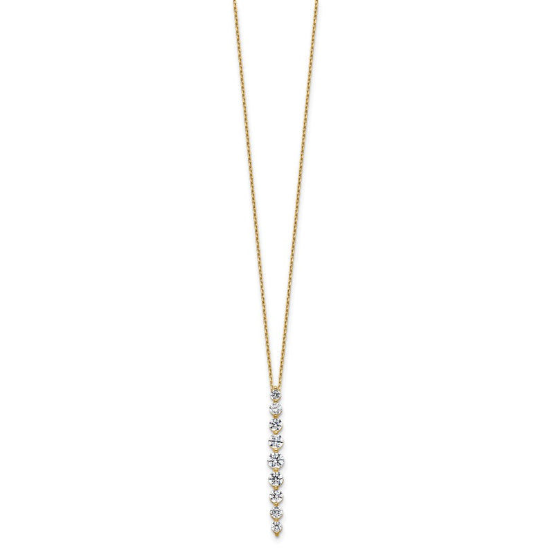 14K Yellow Gold True Origin 1 Carat Lab Grown Diamond Vs Def 18 Inch Vertical Slide Necklace
