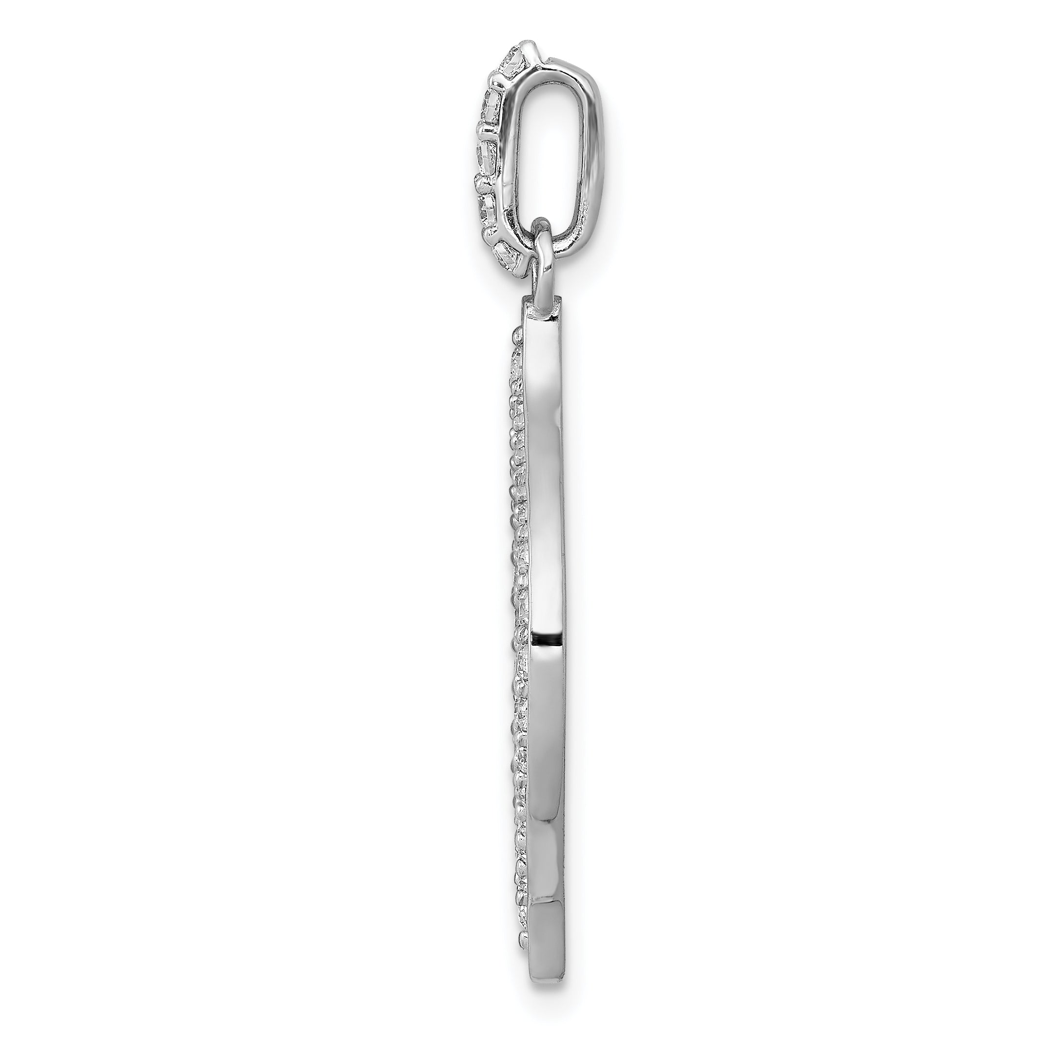 14k White Gold 1/2 Ct. Lab Grown Diamond VS/SI+ G+ Fancy Open Pendant